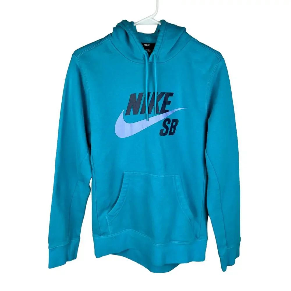 Nike SB Icon Oracle Aqua Blue Pullover Hoodie Men's Sz XS